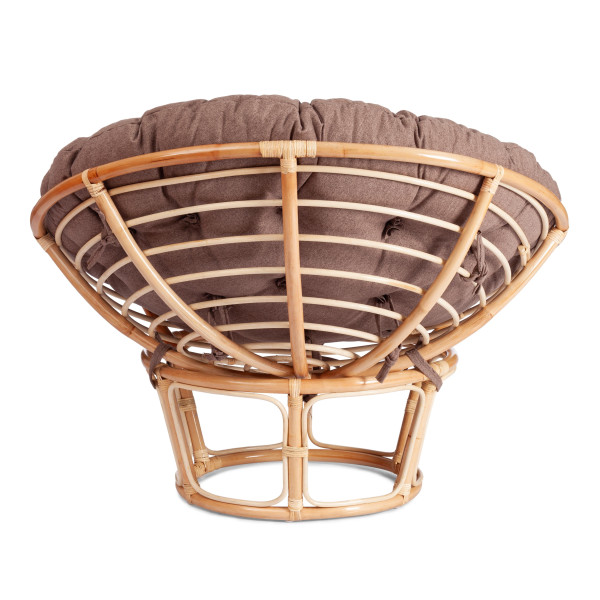 Кресло из ротанга «Папасан» (Papasan 23/01 Natural натуральный) + Подушка (экошерсть коричневая) фото № 4