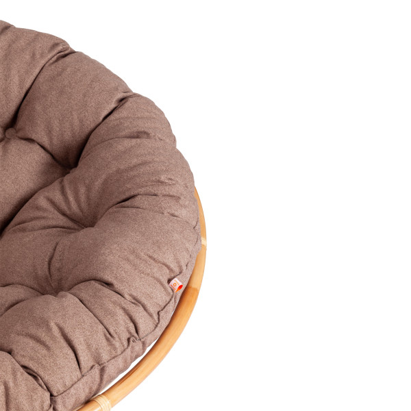 Кресло из ротанга «Папасан» (Papasan 23/01 Natural натуральный) + Подушка (экошерсть коричневая) фото № 7