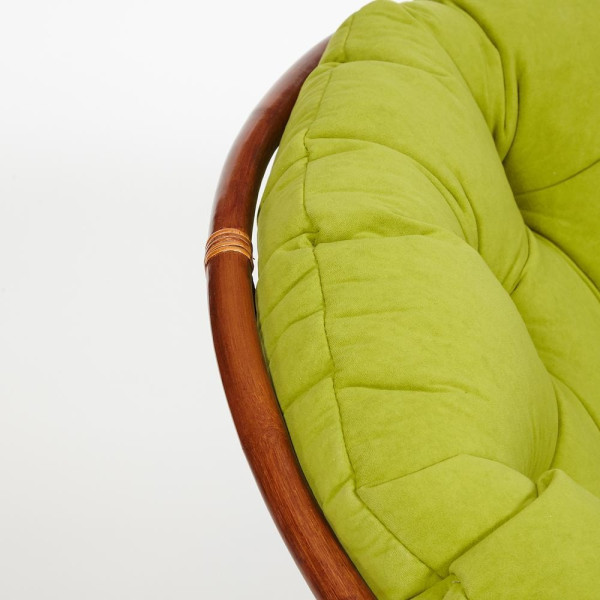Кресло из ротанга «Папасан» (Papasan 23/01 Pecan орех) + Подушка (флок олива) фото № 2