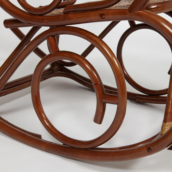 Кресло-качалка из натурального ротанга «Milano» (без подушки) (pecan matted black washed) фото № 5