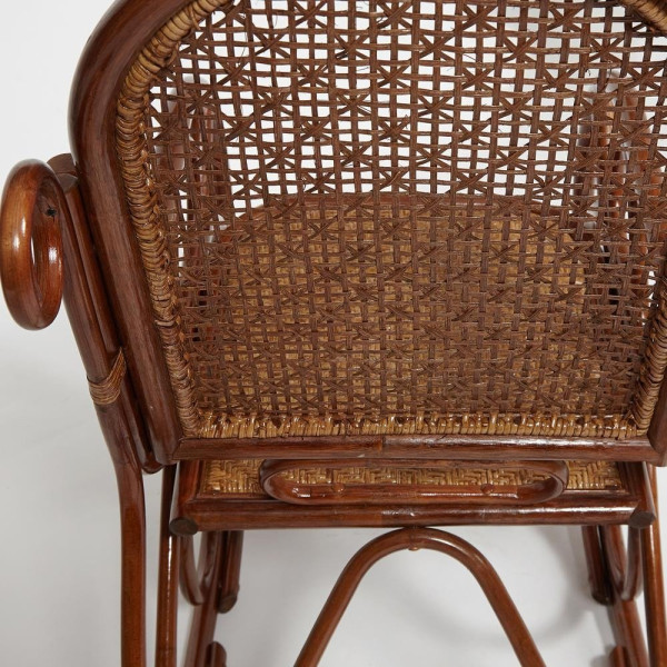 Кресло-качалка из натурального ротанга «Milano» (без подушки) (pecan matted black washed) фото № 8