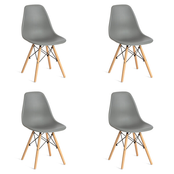 Стул Сindy Eames/Синди Имс (мод. 001) дерево бук/металл/сиденье пластик, 51х46х82см, серый фото № 10