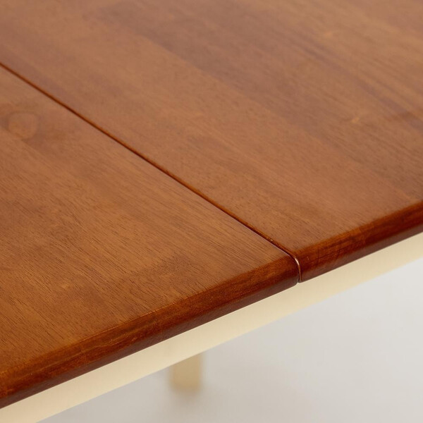 Стол Roberto/Роберто (мод. EHR3248R+12 H4) дерево гевея/МДФ, 80х120+30х76см, дуб+кремовый фото № 6