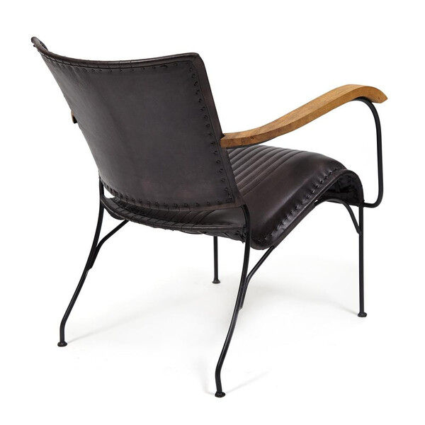 Кресло Secret de Maison Paganel/Паганель (мод. 2106-1) кожа буйвола/металл/массив манго, 65х62х75см, черный фото № 2