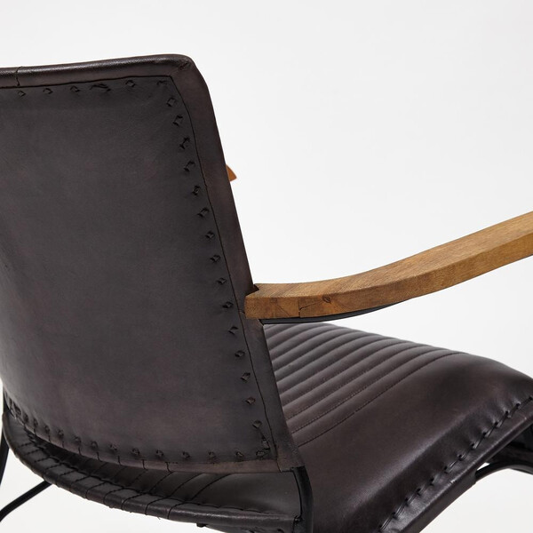 Кресло Secret de Maison Paganel/Паганель (мод. 2106-1) кожа буйвола/металл/массив манго, 65х62х75см, черный фото № 3