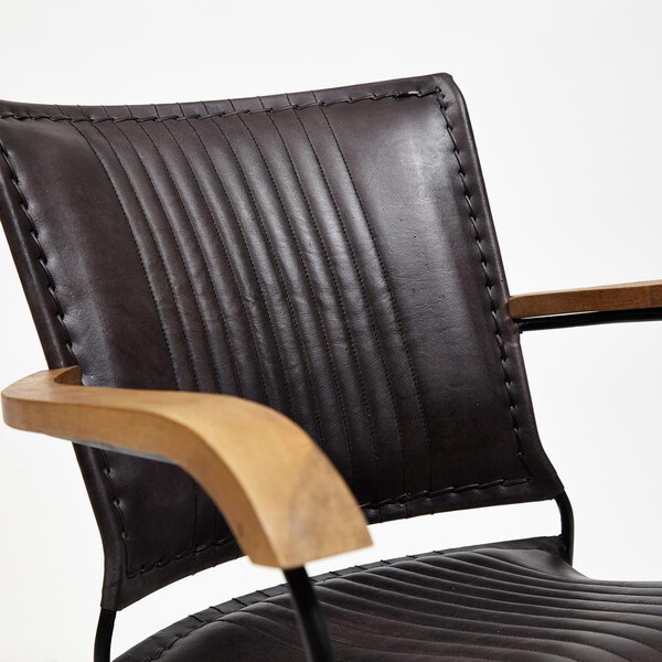 Кресло Secret de Maison Paganel/Паганель (мод. 2106-1) кожа буйвола/металл/массив манго, 65х62х75см, черный фото № 9