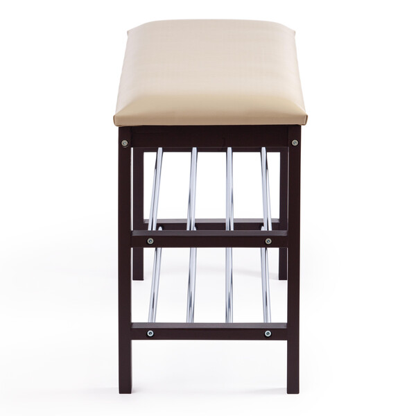 Обувница-скамья SR-0628 (Искусственная бежевая кожа) фото № 3