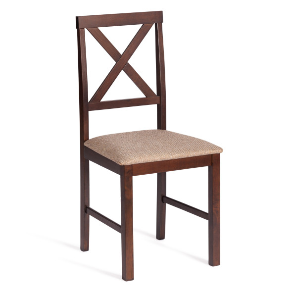 Обеденный комплект эконом «Hudson Dining Set» (стол + 4 стула) (cappuccino (темный орех), ткань кор.-золотая) фото № 3