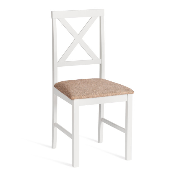 Обеденный комплект эконом «Hudson Dining Set» (стол + 4 стула) (Pure white (белый 2-1), ткань кор.-зол.) фото № 5