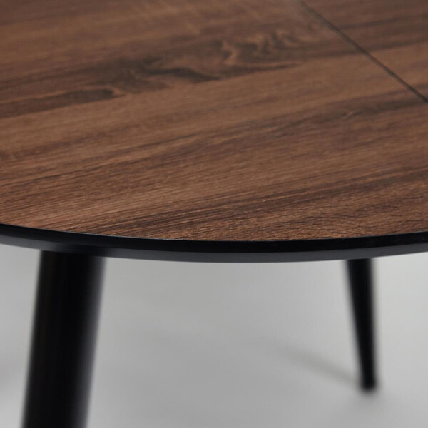 Стол Eclipse/Эклипс (мод. 9005 ) металл/МДФ, 100+40х100х76см, темный орех/черный фото № 2