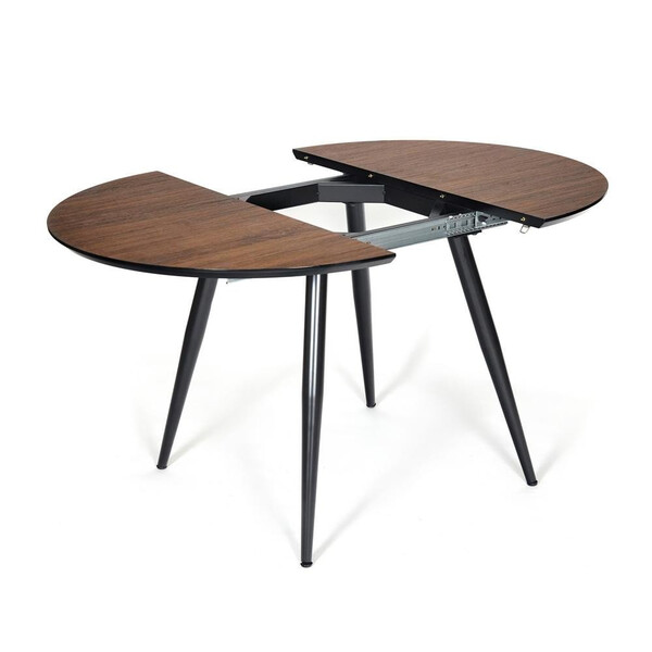 Стол Eclipse/Эклипс (мод. 9005 ) металл/МДФ, 100+40х100х76см, темный орех/черный фото № 5