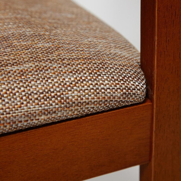 Обеденный комплект Хадсон (стол + 4 стула)/Hudson Dining Set дерево гевея/МДФ, стол: 110х70х75см/стул: 44х42х89см, эспрессо, ткань кор.-зол. фото № 6