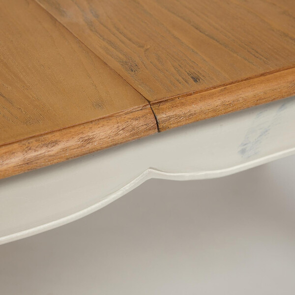 Стол Bordeaux/Бордекс (мод.T9132) дерево береза, 76х150+40х90см, груша/античный белый фото № 3