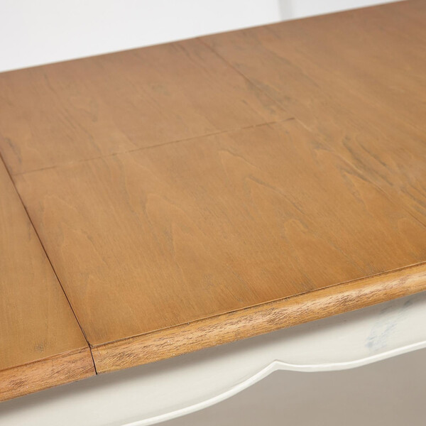 Стол Bordeaux/Бордекс (мод.T9132) дерево береза, 76х150+40х90см, груша/античный белый фото № 6