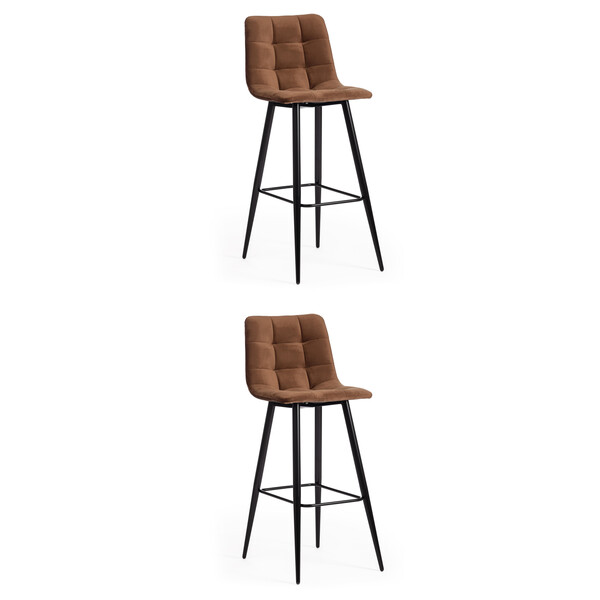 Стул барный Chilly/Чилли (мод.7095б) ткань/металл, 53х44х104см, коричневый бархат 12/черный фото № 11