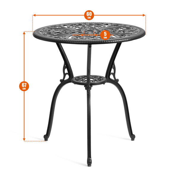 Комплект Secret de Maison Romance/Романс (стол+2 стула) алюминиевый сплав, D60/H67, 53х41х89см, античный белый фото № 7