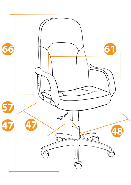 Кресло «Parma» (флок/ткань, серый, 29/TW-12) фото № 14