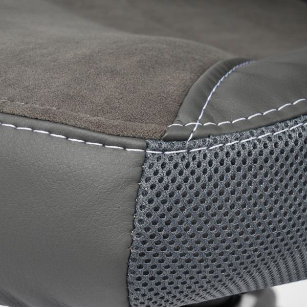 Кресло «Inter» (кож/зам/флок/ткань, серый/металлик, C-36/29/TW-12) фото № 8