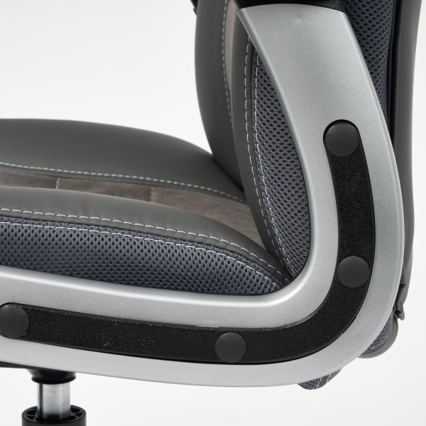 Кресло «Inter» (кож/зам/флок/ткань, серый/металлик, C-36/29/TW-12) фото № 10