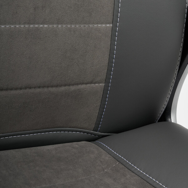 Кресло «Inter» (кож/зам/флок/ткань, серый/металлик, C-36/29/TW-12) фото № 13