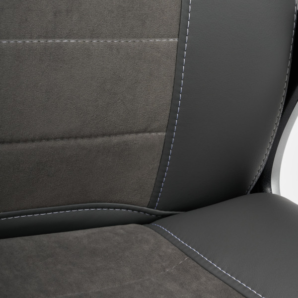 Кресло «Inter» (кож/зам/флок/ткань, серый/металлик, C-36/29/TW-12) фото № 13