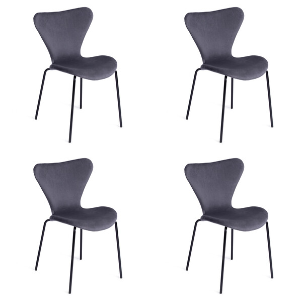 Стул Jacobsen Soft/Якобсен Софт (мод DC 103) металл/флок, 59х45,5х84,5см, серый фото № 8