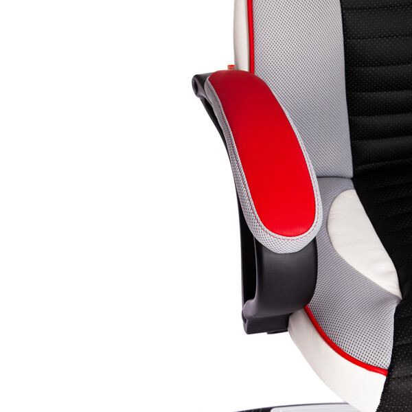 Кресло для геймеров PILOT (черный перфорированный/св.серый/красный) фото № 13