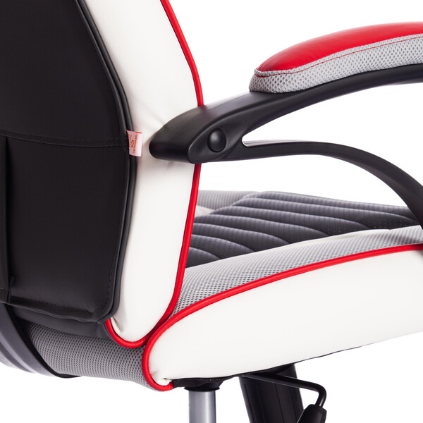 Кресло для геймеров PILOT (черный перфорированный/св.серый/красный) фото № 15
