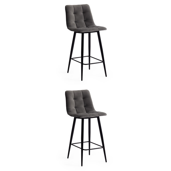 Стул полубарный Chilly/Чилли (мод. 7095пб) ткань/металл, 53х44х94см, серый бархат 26/черный фото № 11