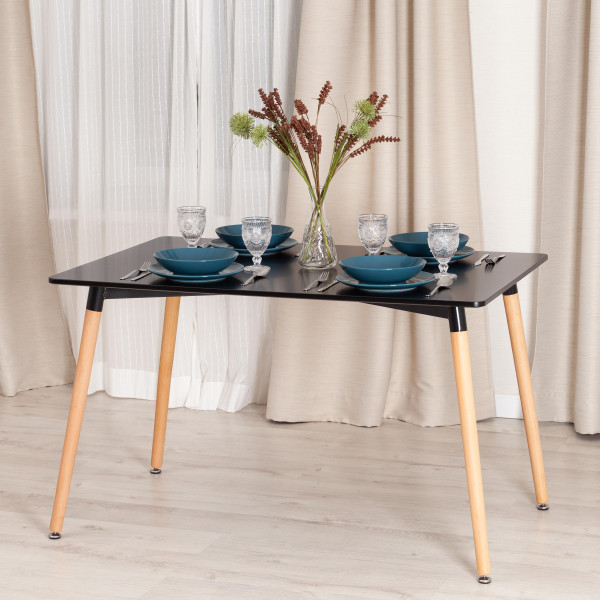 Стол JOHN (mod. T1001) Black (черный)/ Natural (натуральный) фото № 5