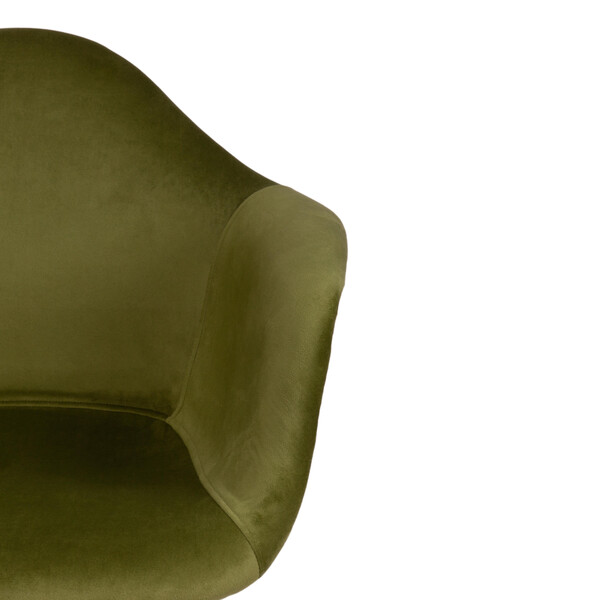 Кресло Cindy Soft Eames (мод. 101) дерево бук/металл/мягкое сиденье/ткань, 61х60х80см, зеленый /натуральный фото № 6