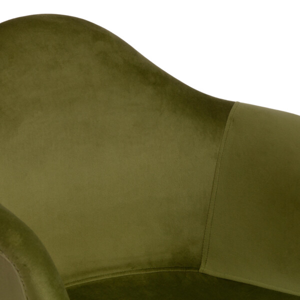 Кресло Cindy Soft Eames (мод. 101) дерево бук/металл/мягкое сиденье/ткань, 61х60х80см, зеленый /натуральный фото № 8