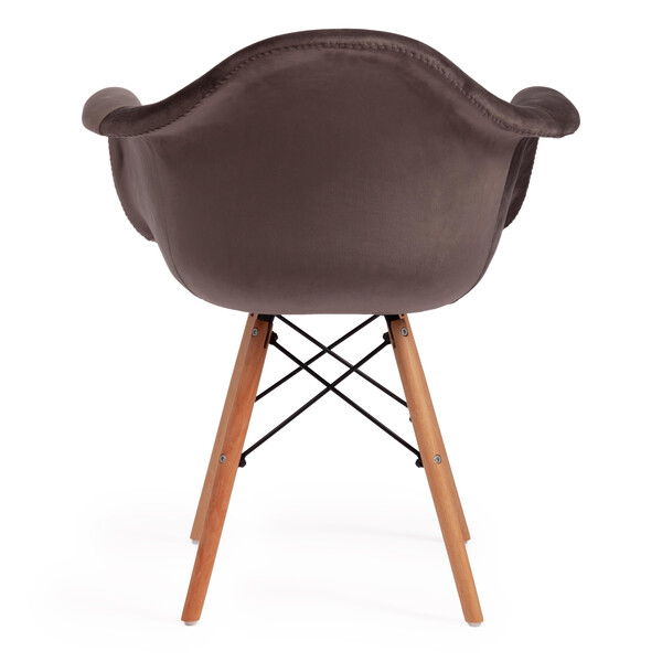 Кресло Cindy Soft Eames (мод. 101) дерево бук/металл/мягкое сиденье/ткань, 61х60х80см, серый/натуральный фото № 4