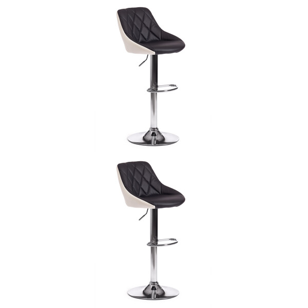 Стул барный Messy/Месси (мод. KY704C) металл/экокожа, 47х48х84-105см, черный/белый/хром фото № 12