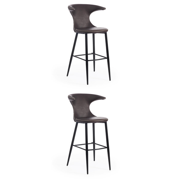 Стул барный Flair Bar/Флаир Бар (мод. 9018) экокожа/металл, 60х56х106см, коричневый 1/черный фото № 12