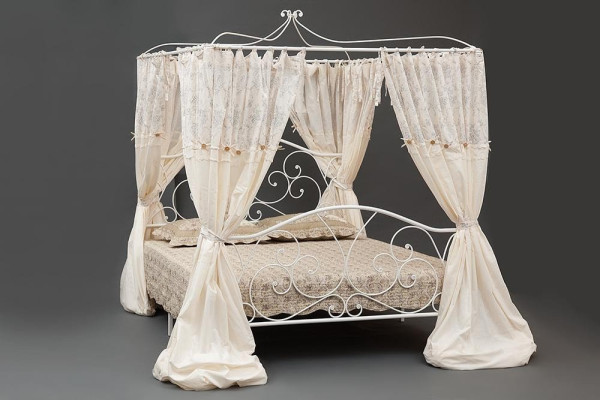 Двуспальная кровать с балдахином белая Secret De Maison «Hestia» (Хестия) (Античный белый (160 x 200см) фото № 4