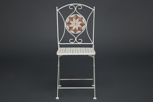 Кованый стул Secret De Maison «Джулия» (Julia) (плитка «Звезда») (Белый) фото № 2