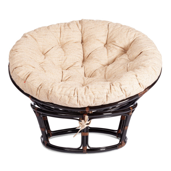 Кресло из натурального ротанга «Папасан» (Papasan 23/01 Antique brown античный чёрно-коричневый) + Подушка (старт) фото № 5