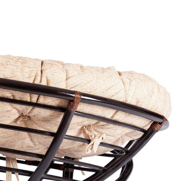 Кресло из натурального ротанга «Папасан» (Papasan 23/01 Antique brown античный чёрно-коричневый) + Подушка (старт) фото № 9