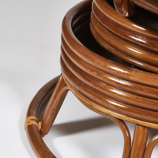 Кресло-качалка плетёное «Папасан» (Papasan 23/01B Pecan орех) + подушка (старт) фото № 8