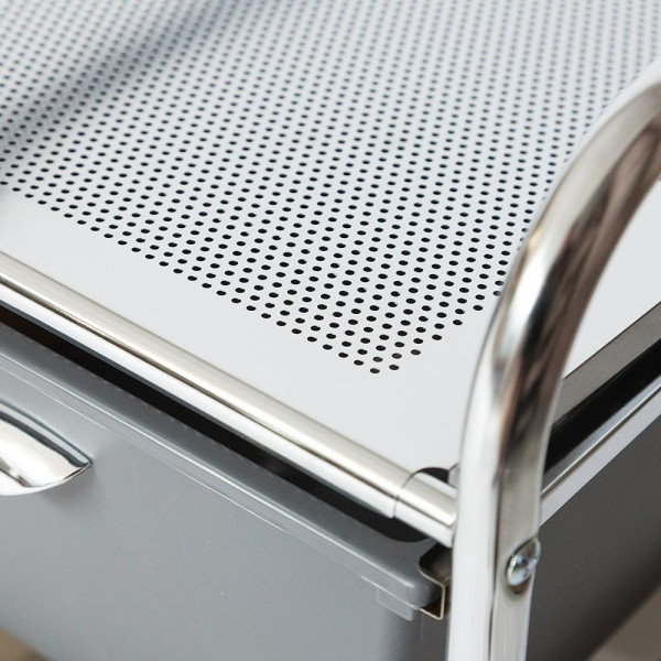 Столик c 3 ящиками для хранения NY-3296-3 (хром, черный/белый) фото № 3