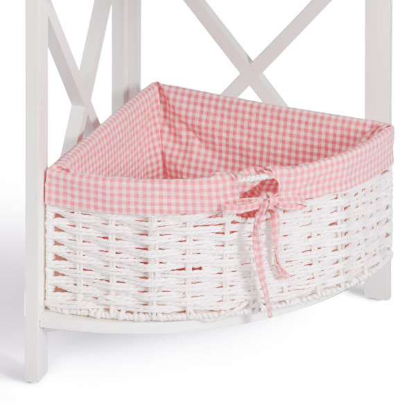 Угловая этажерка Secret De Maison ANGULAIRE 4 белый, ткань - красная клетка (Белый) фото № 6