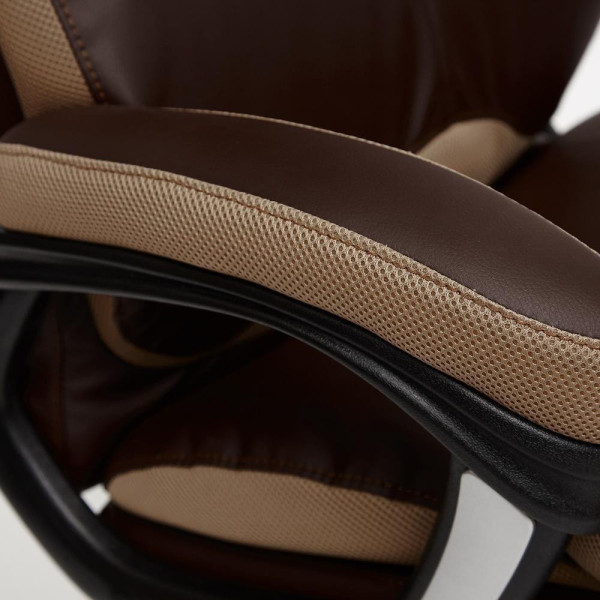 Кресло офисное TetChair «Duke» (Искусств. корич. кожа + бронзовая сетка) фото № 8