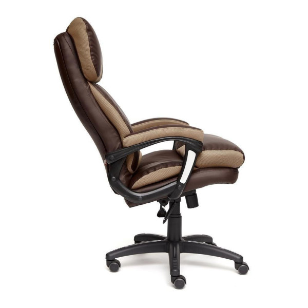 Кресло офисное TetChair «Duke» (Искусств. корич. кожа + бронзовая сетка) фото № 3