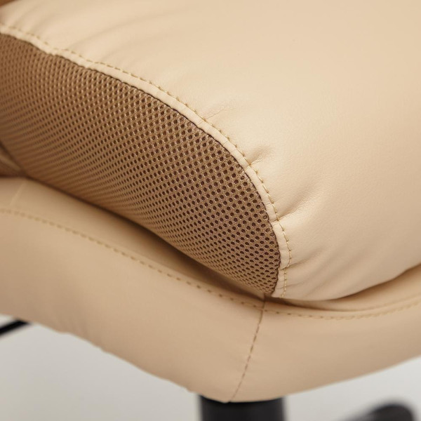 Кресло офисное TetChair «Duke» (Искусств. бежевая кожа + бронзовая сетка) фото № 9