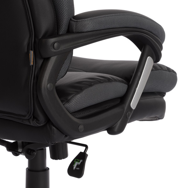 Кресло офисное TetChair «Duke» (Искусств. чёрн. кожа + серая сетка) фото № 12