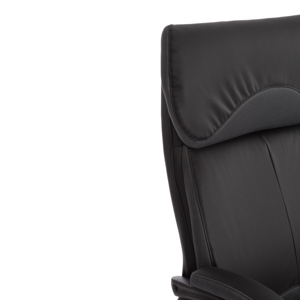 Кресло офисное TetChair «Duke» (Искусств. чёрн. кожа + серая сетка) фото № 13
