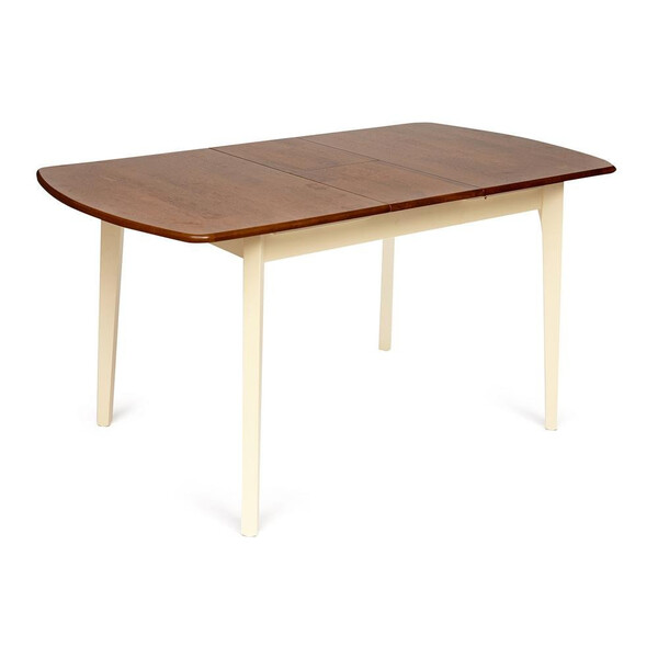 Стол Roberto/Роберто (мод. EHR3248R+12 H4) дерево гевея, 80х120+30х76см, дуб+кремовый фото № 4