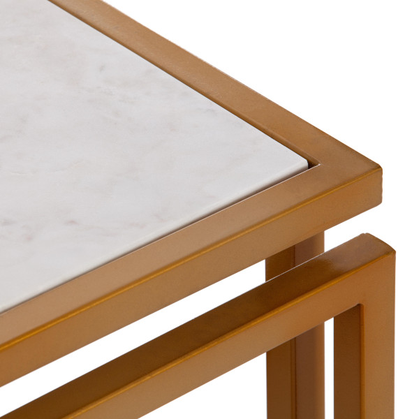 Столик кофейный Secret De Maison QUATTRO ( mod. 14153 ) (золотой/белый мрамор) фото № 4