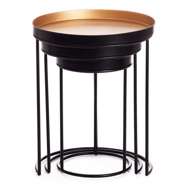 Набор столиков Secret De Maison RUNA ( mod. 11870 ) (черный/античная медь) фото № 7